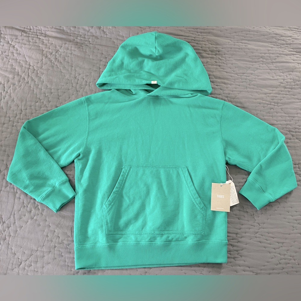 NWT TKEES “Shamrock” Core Hoodie Green Hooded Sweatshirt Size 7/8 100% Cotton